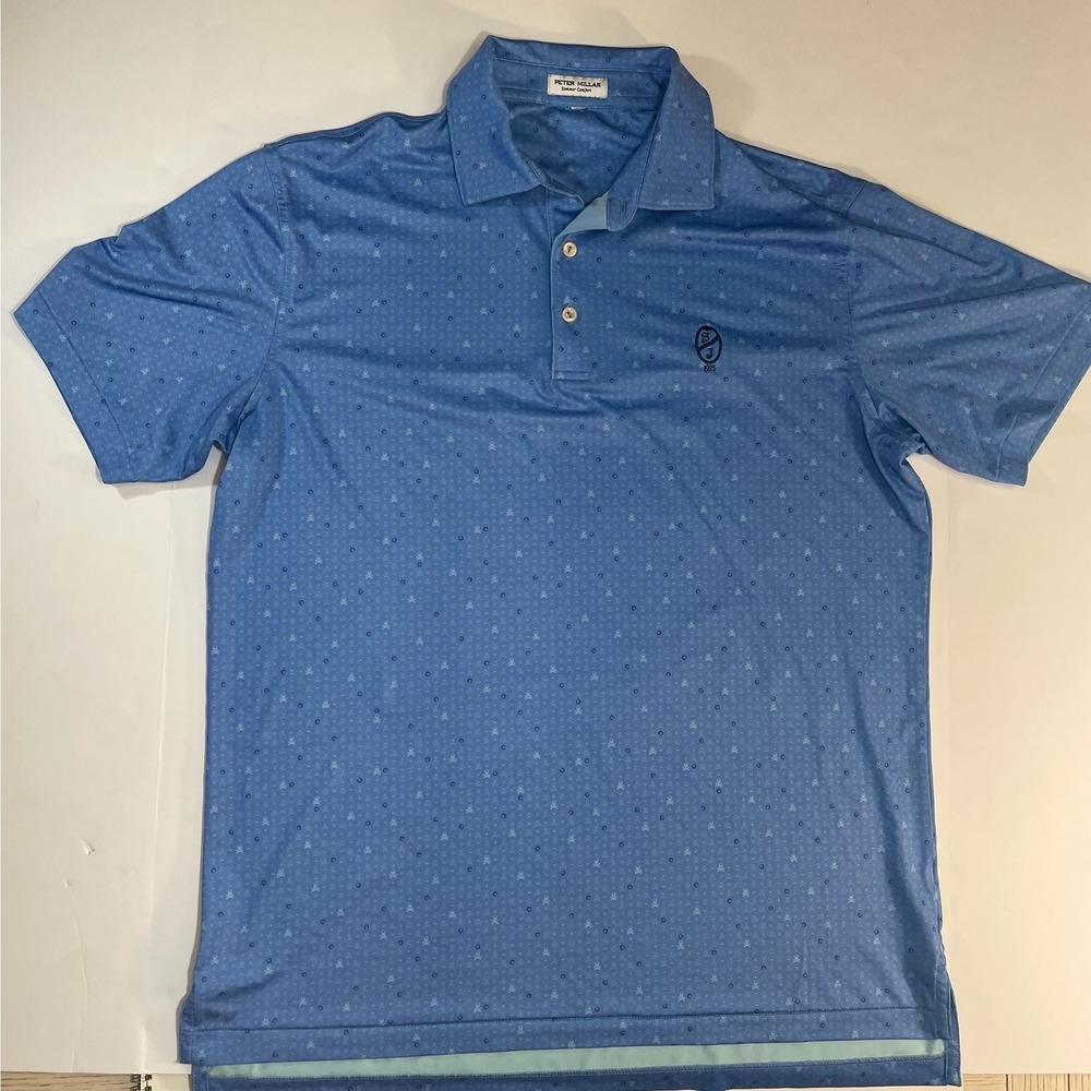 Peter Millar Summer Comfort‎ Mens Golf Polo L Shorecliffs Golf Club Coastal Prep